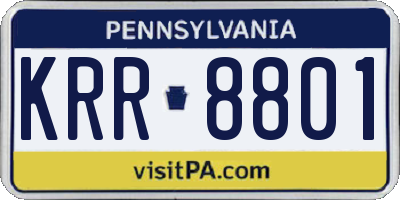 PA license plate KRR8801