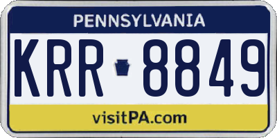 PA license plate KRR8849