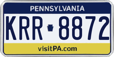 PA license plate KRR8872