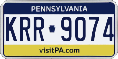PA license plate KRR9074