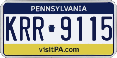 PA license plate KRR9115