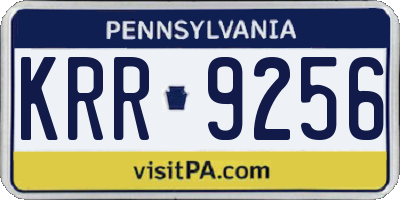 PA license plate KRR9256