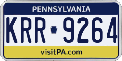PA license plate KRR9264