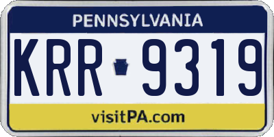 PA license plate KRR9319