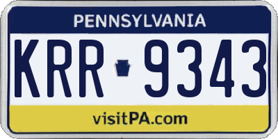 PA license plate KRR9343