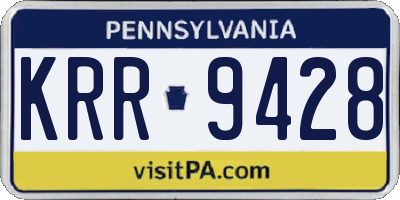 PA license plate KRR9428