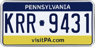 PA license plate KRR9431