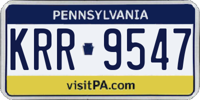 PA license plate KRR9547