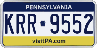 PA license plate KRR9552