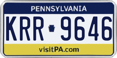 PA license plate KRR9646