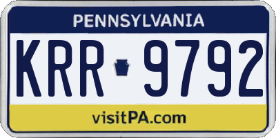PA license plate KRR9792