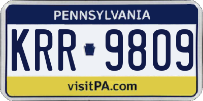 PA license plate KRR9809