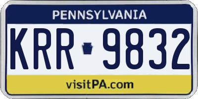 PA license plate KRR9832