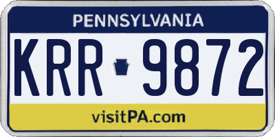 PA license plate KRR9872