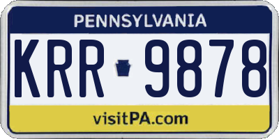 PA license plate KRR9878