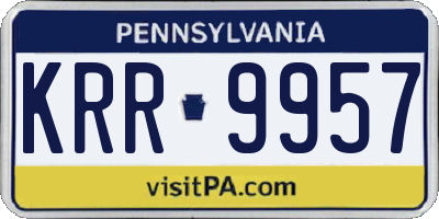 PA license plate KRR9957