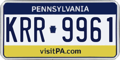 PA license plate KRR9961