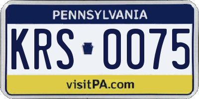 PA license plate KRS0075