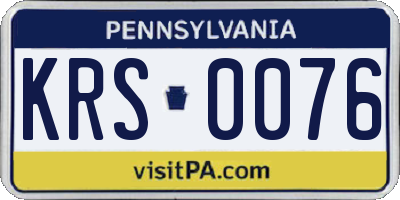 PA license plate KRS0076