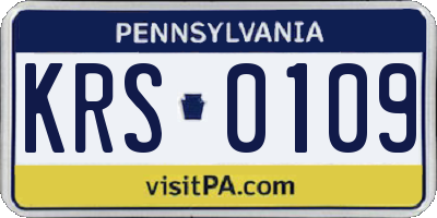 PA license plate KRS0109