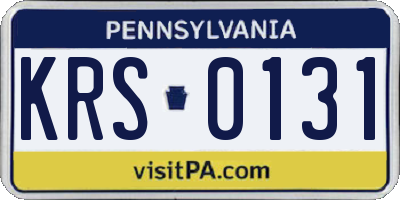 PA license plate KRS0131