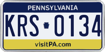 PA license plate KRS0134