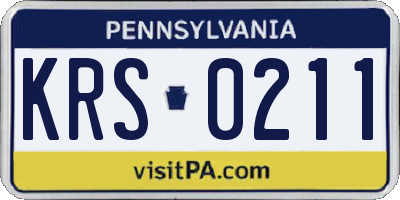 PA license plate KRS0211