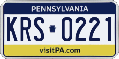 PA license plate KRS0221