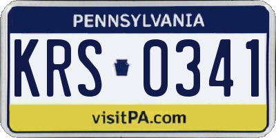 PA license plate KRS0341