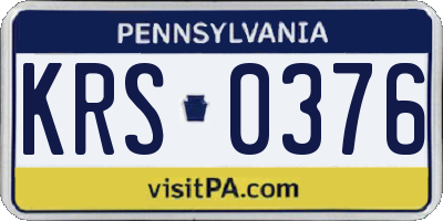 PA license plate KRS0376