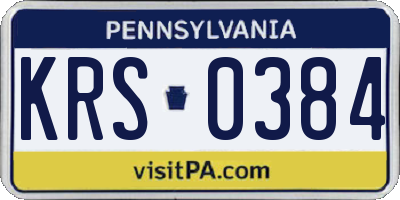PA license plate KRS0384