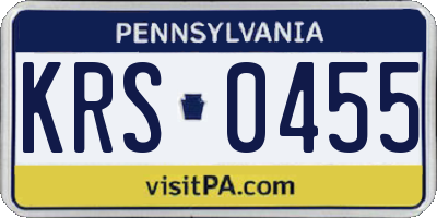 PA license plate KRS0455