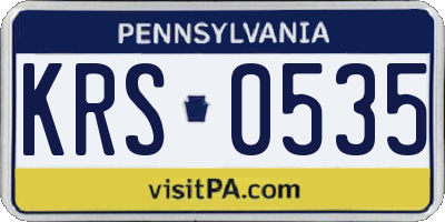 PA license plate KRS0535