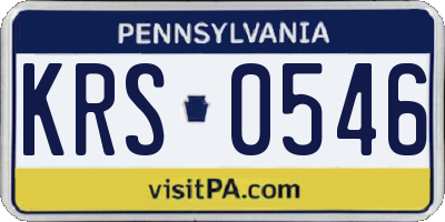 PA license plate KRS0546