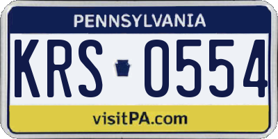 PA license plate KRS0554