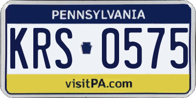 PA license plate KRS0575