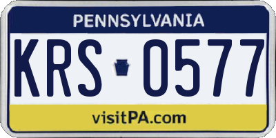 PA license plate KRS0577