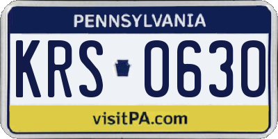 PA license plate KRS0630