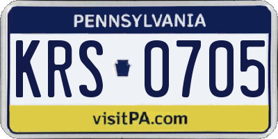 PA license plate KRS0705