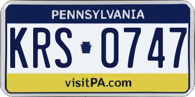 PA license plate KRS0747