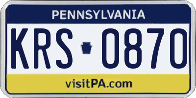 PA license plate KRS0870