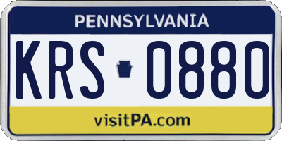PA license plate KRS0880