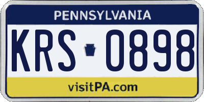 PA license plate KRS0898