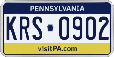 PA license plate KRS0902