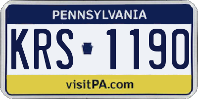 PA license plate KRS1190