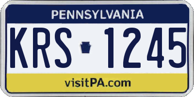 PA license plate KRS1245