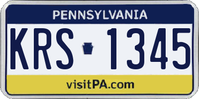 PA license plate KRS1345