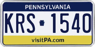 PA license plate KRS1540