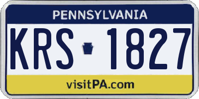 PA license plate KRS1827