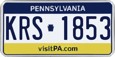 PA license plate KRS1853